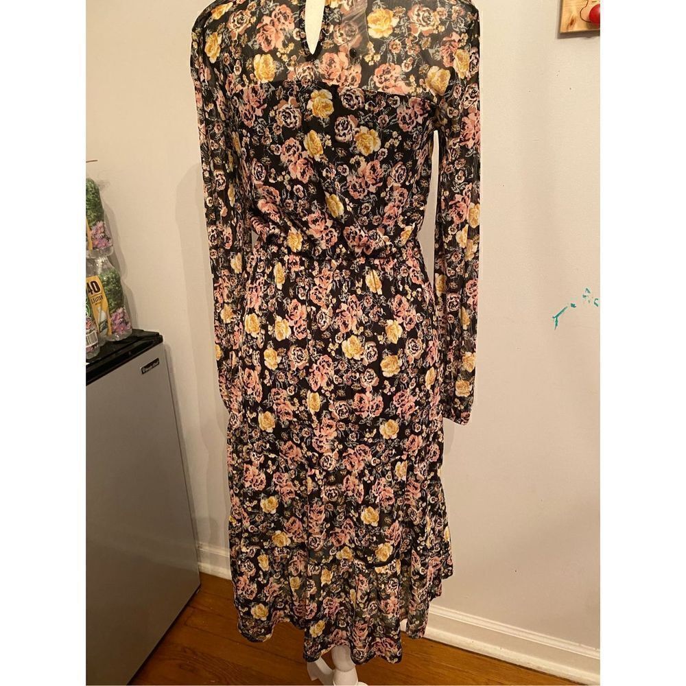 Floral Mesh Midi Dress size xs - Picture 3 of 9